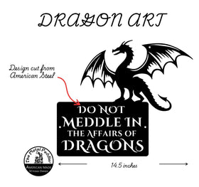 Do Not Meddle Dragon Sign – Fierce Dragon Metal Art The Metal Peddler