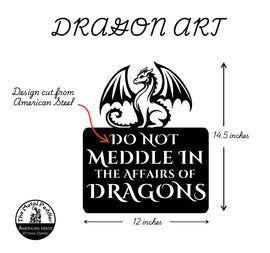 Do Not Meddle Dragon Sign – Graceful Dragon Metal Art 🐉✨ The Metal Peddler