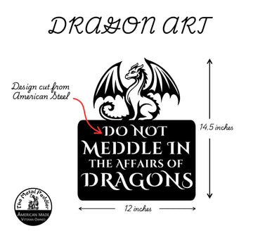 Do Not Meddle Dragon Sign – Graceful Dragon Metal Art 🐉✨ The Metal Peddler