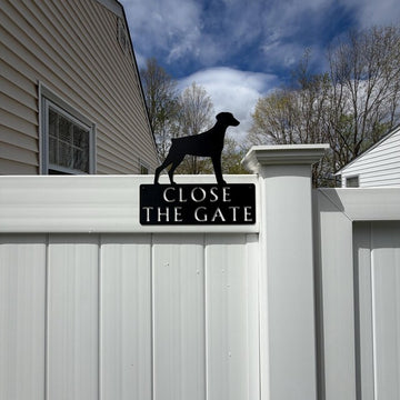 Doberman Dog Close The Gate Sign