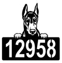 Doberman #1 Address Sign - Detailed Dog Design with Custom House Numbers The Metal Peddler