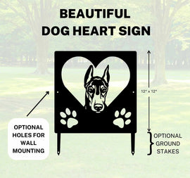 Doberman #1 Name Sign or Heart Memorial Wall or Yard Plaque The Metal Peddler