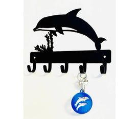 Dolphin Leaping Key Holder/ Leash Hanger with 5 hooks