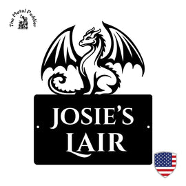 Custom Graceful Dragon Name Sign – Fantasy Room Decor The Metal Peddler