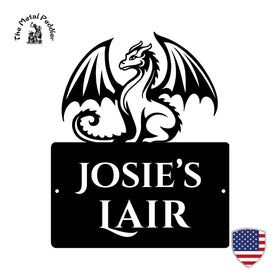 Custom Graceful Dragon Name Sign – Fantasy Room Decor The Metal Peddler