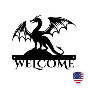 Custom Dragon Welcome Sign – Personalized Fantasy Wall Art The Metal Peddler