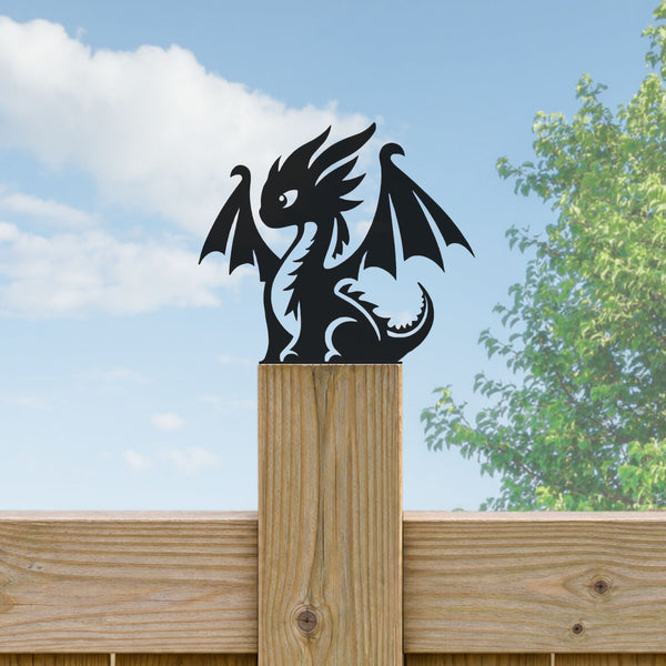 Youthful Dragon Fence Post Topper