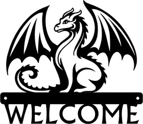 Fierce Dragon Welcome Sign – Customizable Fantasy Metal Art (Copy) The Metal Peddler