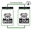 English Bulldog Address Sign - Detailed Dog Design with Custom House Numbers The Metal Peddler