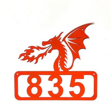 Dragon Head Address Sign -  Open Number Metal Art