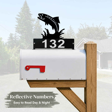 Leaping Fish Mailbox Topper - Personalized House Numbers
