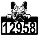 French Bulldog #1 Address Sign - Detailed Dog Design with Custom House Numbers The Metal Peddler