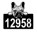 French Bulldog #1 Address Sign - Detailed Dog Design with Custom House Numbers The Metal Peddler