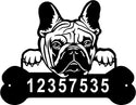 French Bulldog Head and Dog Bone Sign with Custom Name or Numbers The Metal Peddler
