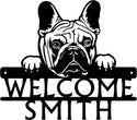 French Bulldog Detailed Dog Face Welcome Sign or Custom Name The Metal Peddler