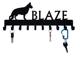German Shepherd: Personalized German Shepherd Key Holder & Leash Hanger The Metal Peddler