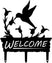 Hummingbird Welcome Yard Sign The Metal Peddler