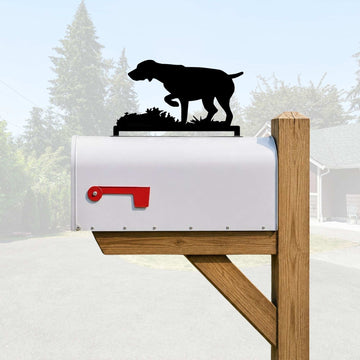 German Shorthaired Pointer silhouette on top of a mailbox