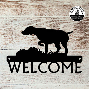 GSP on Point Dog Welcome Sign or Custom Name The Metal Peddler