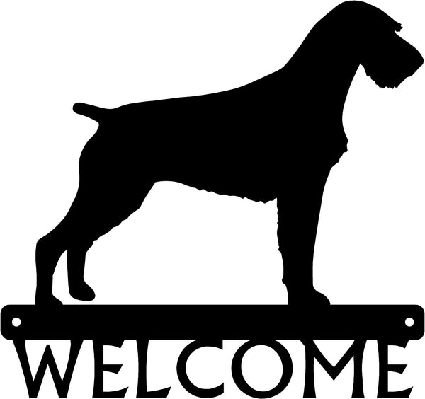 GWP German Wirehaired Pointer Dog Welcome Sign or Name/ Number Plaque - The Metal Peddler Welcome Signs breed, Breed G, Dog, German Wirehaired Pointer, Name plaque, personalized, personalized dance, Personalized Signs, personalizetext, porch, welcome sign