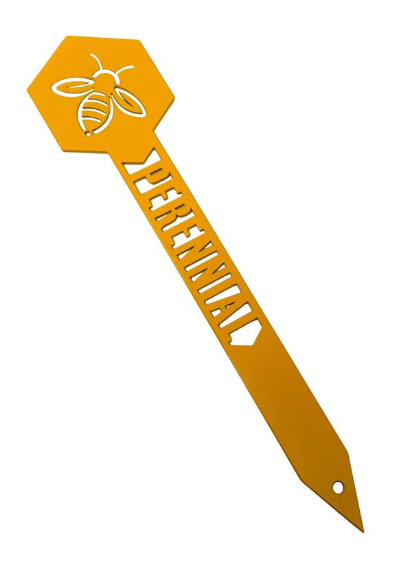 A yellow bee PERENNIAL garden stake