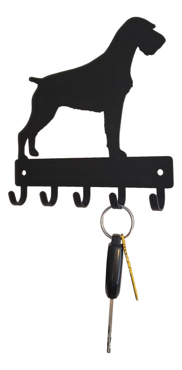 GWP German Wirehaired Pointer Dog Key Rack/ Leash Hanger - The Metal Peddler Key Rack breed, Breed G, Dog, German Wirehaired Pointer, key rack, leash hanger