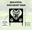 German Shepherd Name Sign or Heart Memorial Wall or Yard Plaque The Metal Peddler