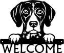 German Shorthaired Pointer Detailed Dog Face Welcome Sign or Custom Name The Metal Peddler