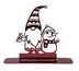 Gnome and snowman red metal holiday decor