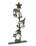 3 silver gnomes climbing a pole with a star