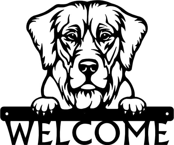 Golden Retriever #2 Detailed Dog Face Welcome Sign or Custom Name The Metal Peddler