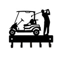 Male Golfer Golf Cart Key Holder with 5 Hooks - The Metal Peddler Key Rack 03106-KRSM-Golf Male TheMetalPeddler.com