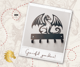 Graceful Dragon Key Holder – Fantasy Wall Hook The Metal Peddler