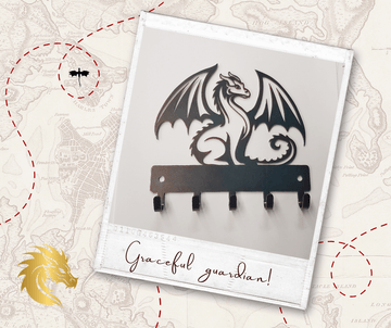 Graceful Dragon Key Holder – Fantasy Wall Hook The Metal Peddler