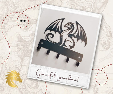 Graceful Dragon Key Holder -  Fantasy Wall Hook