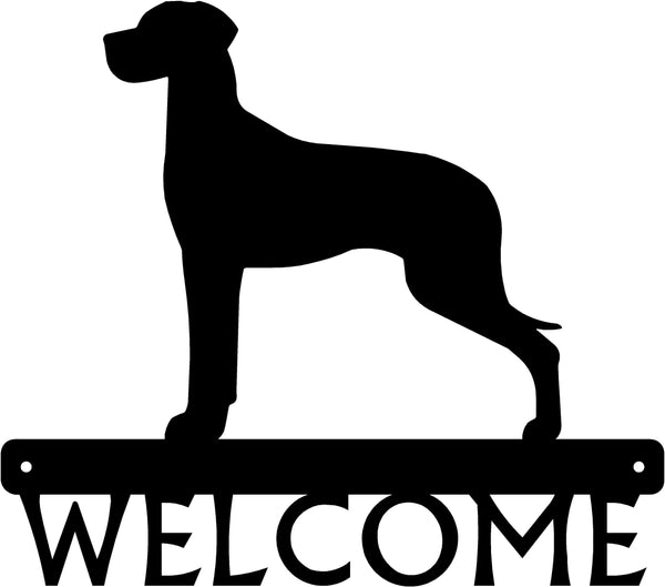 Great Dane Dog Welcome Sign or Custom Name The Metal Peddler