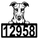 Greyhound Address Sign - Detailed Dog Design with Custom House Numbers The Metal Peddler