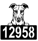 Greyhound Address Sign - Detailed Dog Design with Custom House Numbers The Metal Peddler