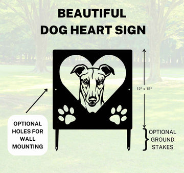 Greyhound Name Sign or Heart Memorial Wall or Yard Plaque