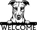 Greyhound Detailed Dog Face Welcome Sign or Custom Name The Metal Peddler