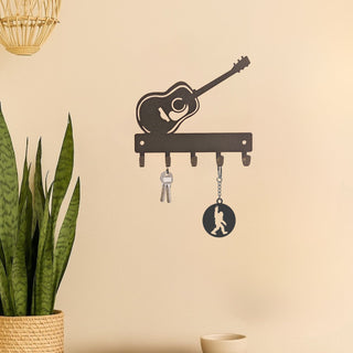 Acoustic Guitar Key Holder with 5 Hooks - The Metal Peddler Key Rack 03113-KRSM-Acoustic Guitar TheMetalPeddler.com