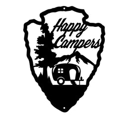 Happy Campers Wall Art - The Metal Peddler Decorative Plaques camp, dad, Inv-T, nature, not-Dog, outdoor life, wall art