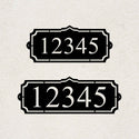 Heritage Crest personalized metal address sign with large custom house numbers