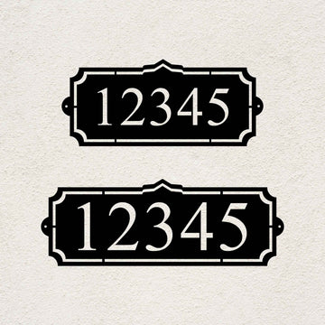 Heritage Crest personalized metal address sign with large custom house numbers