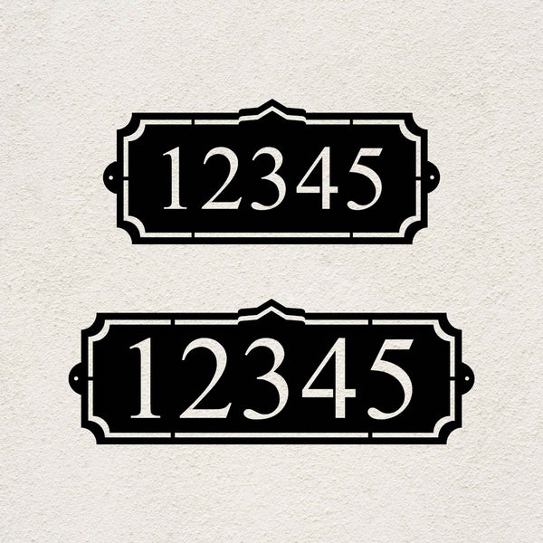 Heritage Crest personalized metal address sign with large custom house numbers