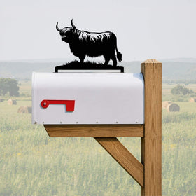 Highland Cow Mailbox Topper with Personalized House Numbers - 0