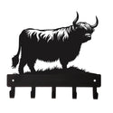 Highland Cow Wall Key Holder with 5 Hooks