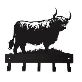 Highland Cow Wall Key Holder with 5 Hooks