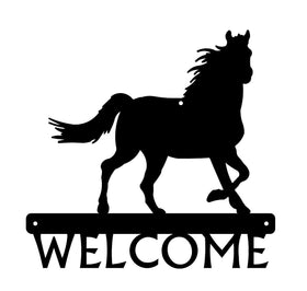 Horse #7 Welcome Sign with Name/ House Number Option The Metal Peddler