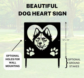 Husky Name Sign or Heart Memorial Wall or Yard Plaque The Metal Peddler